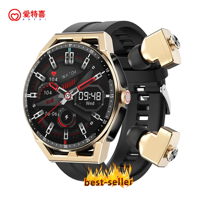 Çin'den stok yeni sıcak en çok satan ürün T10 T20 2in1 kulakiçi ile smartwatch ve kablosuz 2 in 1 akıllı saat tws kulaklık