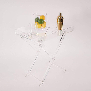 优雅透明亚克力现代耐用环保便携式折叠咖啡桌，适合客厅 - Product Image 3
