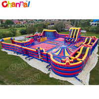 Parc d'attractions gonflable commercial personnalisé, grande aire de jeux gonflable intérieure et extérieure pour enfants et adultes
