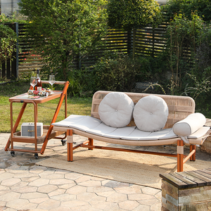 पैटियो रोलिंग बार कार्ट बहु-उद्देश्य सेवारत ट्रॉली साइड टेबल धातु भोजन लिविंग रूम हल्के डिजाइन आसान गतिशीलता - Product Image 4