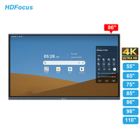 Интерактивная доска 65, 75, 85, 98 дюймов, 4K Smart Board, Android 14.0, 20-точечный сенсорный экран, алюминиевая рама, моноблок для совещаний