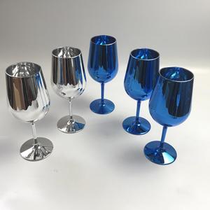 OEM Electroplate Plating Shiny Custom Logo Color Wholesale Popular Plastic Champagne <b>Wine</b> <b>Goblet</b> Gold Plastic <b>Wine</b> Glass - Product Image 2