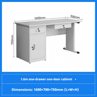 Bureau du personnel moderne en acier inoxydable simple Table d'ordinateur d'écriture financière de 1.2 mètres avec tiroir