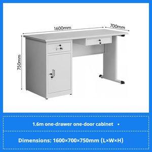 Escritorio de personal de acero inoxidable moderno, <span class=keywords><strong>mesa</strong></span> de ordenador de escritura financiera de 1,<span class=keywords><strong>2</strong></span> <span class=keywords><strong>metros</strong></span> con cajón - Product Image 6