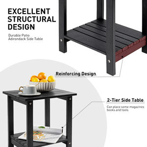 Mesa Auxiliar Adirondack Moderna de 2 Niveles, de Madera, Resistente al Agua y a los Rayos UV, Estructura Reforzada, para Interiores y Exteriores, Muebles de Patio para Comer - Product Image 3