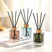 Diffuseur de parfum d'intérieur sans flamme à motif diamant carré gaufré, senteurs d'huiles essentielles fraîches et longue durée, aromathérapie