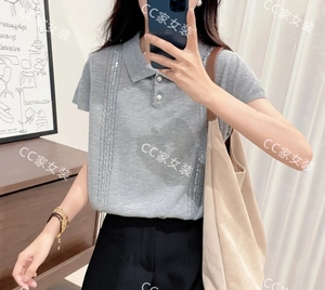 Chất Lượng Cao Cổ Điển Phong Cách Cổ T-Shirt Thoáng Khí Dệt Kim Đơn Giản Rửa Sạch Thiết Kế Thân Thiện Với Môi 3D In Mô Hình - Product Image 3