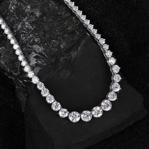 Collier en argent 925 en gros avec moissanite VVS couleur D, certifiée GRA, pour femme, avec trois griffes, dégradé de moissanites, idéal pour les mariages - Product Image 3