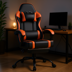 เก้าอี้เกมมิ่ง DB หนัง PU หมุนได้ 360 องศา ปรับระดับได้ พร้อมหมอนรองหลัง สำหรับใช้ในบ้านและสำนักงาน - Product Image 2