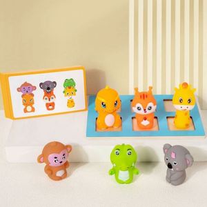 Fine Motor Sorting Games Sensory Fidget Toy <b>Gift</b> Safe Rubber Animal Figures Matching Toys Set - Product Image 2