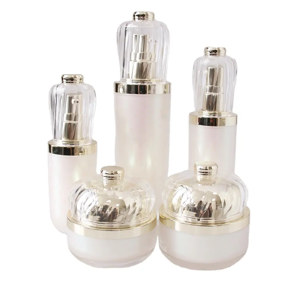 empty luxury acrylic cosmetics lotion bottle with pump sprayer 30ml 80ml