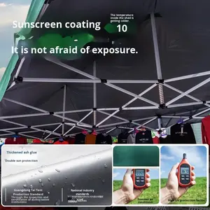 Carpa de Cuatro Patas con Estructura de Hierro, Impermeable, con Protección Solar, <span class=keywords><strong>3x3</strong></span> M, <span class=keywords><strong>Toldo</strong></span> de Oxford Extra Grueso para Verano 2025, para Exteriores - Product Image 4