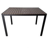 Table de jardin de haute qualité en plastique, bois et acier pour jardin, patio, cour