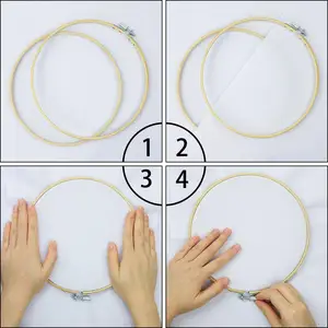 5 Pieces Embroidery Hoops Bamboo Circle Cross Stitch Hoop Ring 5 Inch To 10 Inch For Embroidery And Cross Stitch