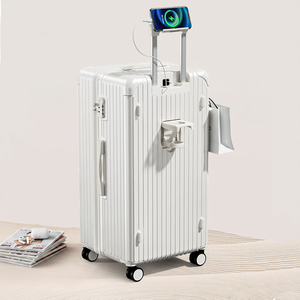 Nuovo Arrivo Valigia Trolley di Grande Capacità con Portabicchieri, Ruote Girevoli a 360 Gradi, Unisex, Resistente, con Serratura TSA per Viaggi - Product Image 1