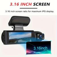 Cámara de Coche M8 con Doble Lente Frontal y de Cabina, Full HD 1080p, Pantalla LCD, Visión Nocturna, Grabación en Bucle Automática, Sensor G, 1 Año de Garantía, Caja Negra