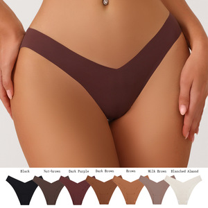 Slip bikini a triangolo sottile in seta ghiaccio da donna, traspirante, sportivo, stampato, a vita bassa, estivo - Product Image 5