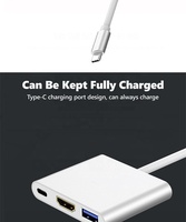 Adaptateur Hub Type-C 3-en-1, Convertisseur USB-C vers Compatible HDTV, Adaptateur USB-C vers USB 3.0, Hub Dock