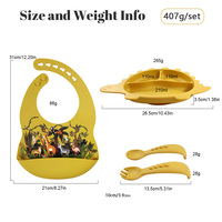 Assiette en silicone de qualité alimentaire en forme de dinosaure pour bébé, ensemble d'alimentation première étape, matériau résistant à la chaleur, assiette à sucer
