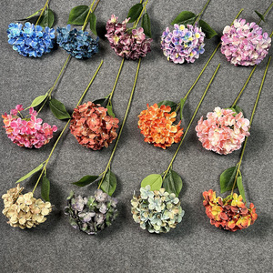Bouquets de fleurs d'hortensia artificielles, fleurs en soie, décorations de mariage, décoration de salon, fabrication chinoise, moulage par injection - Product Image 1