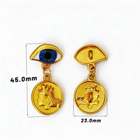 Lianxu – Boutons à tige personnalisés en gros, dorés, nouveau design, mode vintage, ethniques, grands yeux, accessoires