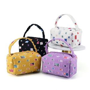 Wholesale Custom Fashionable Eco Cosmetic <b>Make</b> <b>up</b> Storage Personality Patchwork Denim Shopping <b>Pouch</b> Bags with Zipper and Handle - Product Image 1