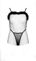 Offre Spéciale – Ensemble de Lingerie Sexy 2 Pièces en Résille pour Femme, Nuisette en Dentelle et Robe en Maille avec Broderie 3D, Bordure Plumes et Strass – Vente en Gros ODM