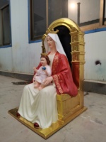 Statue de Pieta de style bouddhiste sur mesure en résine de fibre de verre, grande taille, pour usage intérieur/extérieur