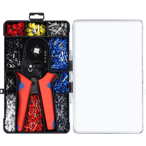 ชุดเครื่องมือจีบสายไฟแบบท่อ มาตรฐานอุตสาหกรรม DIY OEM จำนวน 800 1200 1800 ชิ้น 6 4A เหล็กกล้าคาร์บอน พร้อมกล่องและคีมจีบสายไฟ - Product Image 1