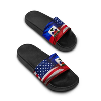 Chaussons d'intérieur antidérapants confortables avec drapeau d'Haïti, design personnalisé de haute qualité, vente chaude, prix bas, vente en gros