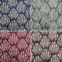 Tissu de Robe Formelle pour Femme en Dentelle Fantaisie à Motifs Géométriques Brodé de Paillettes et de Perles pour Robes de Soirée – Tissu Magnifique