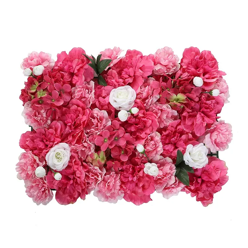 popular 3D effect roll up wedding decoration artificial silk coth rose flower wall panel backdrop