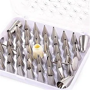 55 Piece Stainless Steel Pastry Nozzle Tips Cake Decorating Icing Piping Nozzles Set Cake Decorating Nozzles