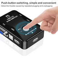 Offre Spéciale Commutateur KVM USB VGA 2 Ports avec Contrôleur à Boutons pour Clavier, Souris et Imprimante – Plug and Play