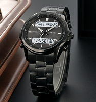 Montre sport analogique haut de gamme SKMEI 2049 Gshock, double fuseau horaire, analogique, LED, étanche, quartz, numérique, pour homme