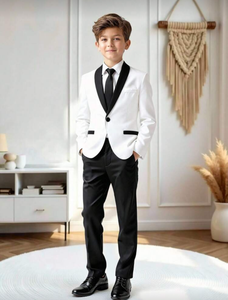 Nouvel Ensemble Costume Garçon 2 Pièces Style 2026 – Veste et Pantalon Tendance pour Enfants – Idéal pour Spectacles, Fêtes et Mariages - Product Image 3
