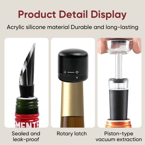 Mini Food Grade TPE PC Plastic <b>Wine</b> Cork Reusable Vacuum Sealer Bottle Stopper Leakproof for Preservation Plug Custom Logo - Product Image 2