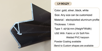 Profils en aluminium industriels noirs extrudés sur mesure FOXYGEN, profilés en aluminium pour plafonds tendus en tissu