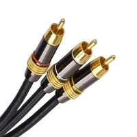 OFFRE SPÉCIALE 3 RCA À 3 RCA Audio Vidéo AV CÂBLE Audio Haut-Parleur En Laiton Broches Argent Nickel Placage RCA CONNECTEUR