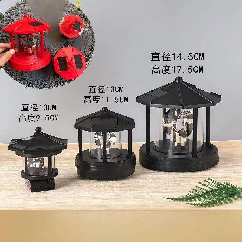 Solar Powered Plastic Rotating Lighthouse LED Light 5V Landscape Lamp ...