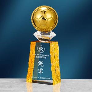 Shanchen Großhandel Fußball Trophy Cup Mit Ball Goldene <span class=keywords><strong>Trophae</strong></span> Custom ized Blank K9 Kristall Fußball Trophy Cup - Product Image 5