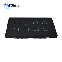 Topshine-interrupteur tactile bidirectionnel, 1 à 8 gangs, wi-fi, rf 433, pour application smart life, compatible avec google home et alexa, pour la commande vocale