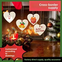 Pendentif en bois personnalisé en forme de cœur pour Noël, étiquette décorative en bois pour arbre, pour fête d'anniversaire