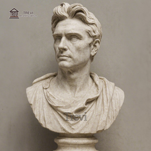 Busto di testa di marmo greco personalizzato in pietra classica di vendita calda con piedistallo - Product Image 1
