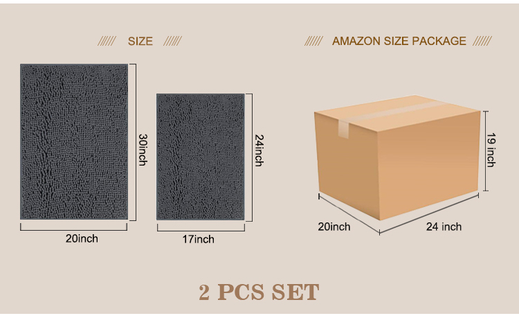 Bathroom Washable Comfortable Anti Skid Soft Shaggy Absorbent Water chenille carpet (图8)