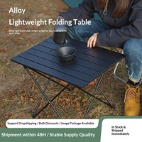 Table pliante ultralégère en alliage d'aluminium pour camping en plein air, table portable épaissie de type « Egg Roll » pour moments de détente