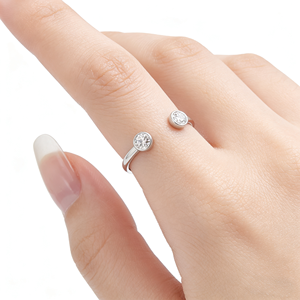 Anillo de Compromiso de Moda con Diamante CVD Cultivado en Laboratorio, Oro Sólido de 10K/18K, Personalizado, para Hombre/Mujer, Ideal para Fiestas - Product Image 4