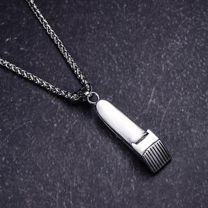 Pendentif lame de rasoir plaqué or, forme de rasoir de <span class=keywords><strong>barbier</strong></span>, scalpel, lame de rasoir en acier inoxydable, collier, style punk, chrétien - Product Image 3