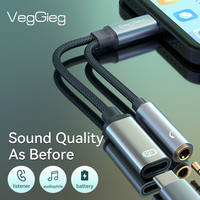 Veggieg 2-in-1 USB 3.1 Typ C USB-C zu 3,5mm Aux Audio Kopfhörerbuchse PD Ladekabel Adapter