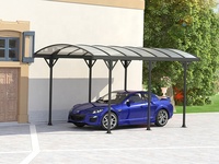 Abri de jardin portable gris de 19x10 pieds, au prix d'usine, auvent de garage, abri de voiture, tente de stationnement, vente